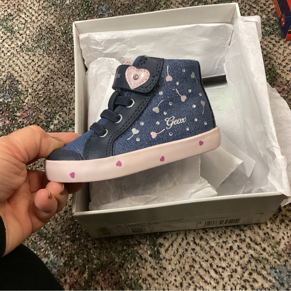 Geox Kids' Navy and Light Pink Sneakers